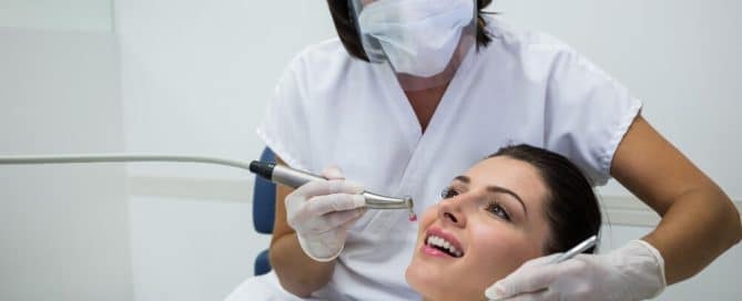 woman at dentist office